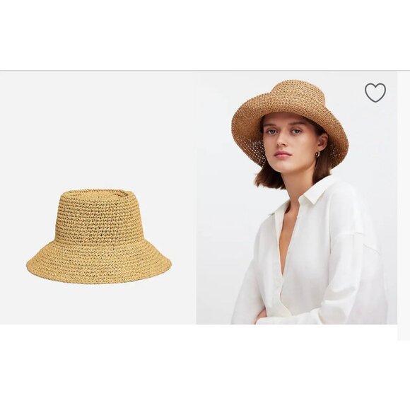 Madewell Womens Lantern Straw Hat in Desert Dune Size S/M NP770 - Picture 1 of 4